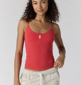 FREE PEOPLE MOVEMENT Skinny Strap Logo Tank in Grapefruit