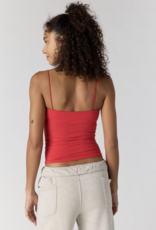 FREE PEOPLE MOVEMENT Skinny Strap Logo Tank in Grapefruit