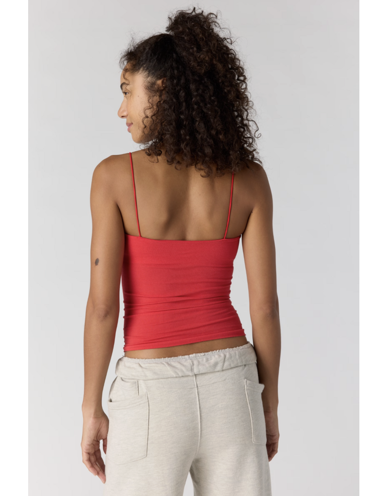 FREE PEOPLE MOVEMENT Skinny Strap Logo Tank in Grapefruit