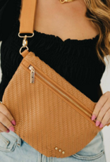 PRETTY SIMPLE Diagonal Woven Westlyn Bum Bag in Brown