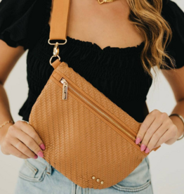 PRETTY SIMPLE Diagonal Woven Westlyn Bum Bag in Brown