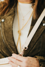 PRETTY SIMPLE Minimalist Vegan Leather Crossbody Strap in Cream