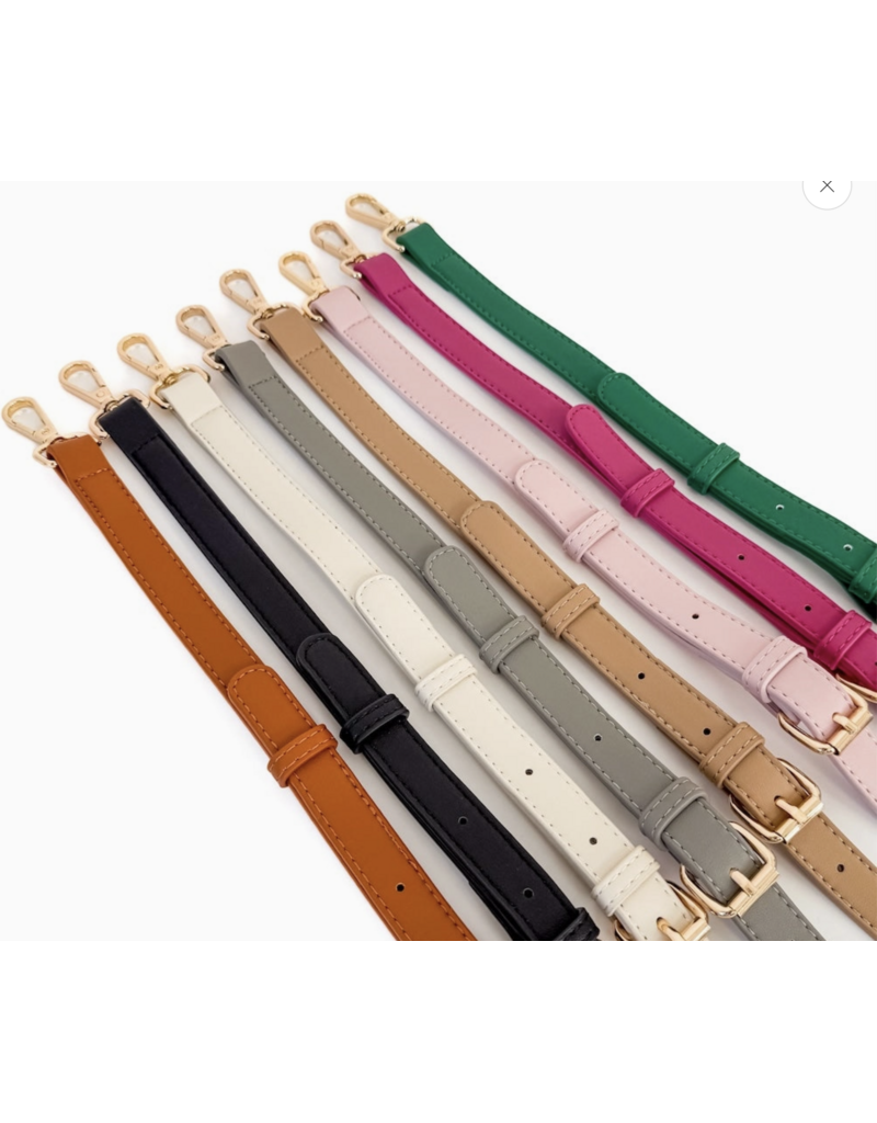 PRETTY SIMPLE Minimalist Vegan Leather Crossbody Strap in Cream