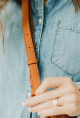 PRETTY SIMPLE Minimalist Vegan Leather Crossbody Strap in Brown