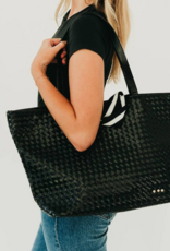 PRETTY SIMPLE Woven Tiffany Organizer Tote Bag in Black