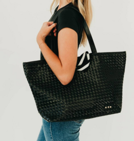 PRETTY SIMPLE Woven Tiffany Organizer Tote Bag in Black