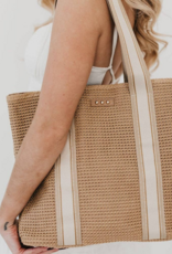 PRETTY SIMPLE Ruby Raffia Tote Bag in Tan