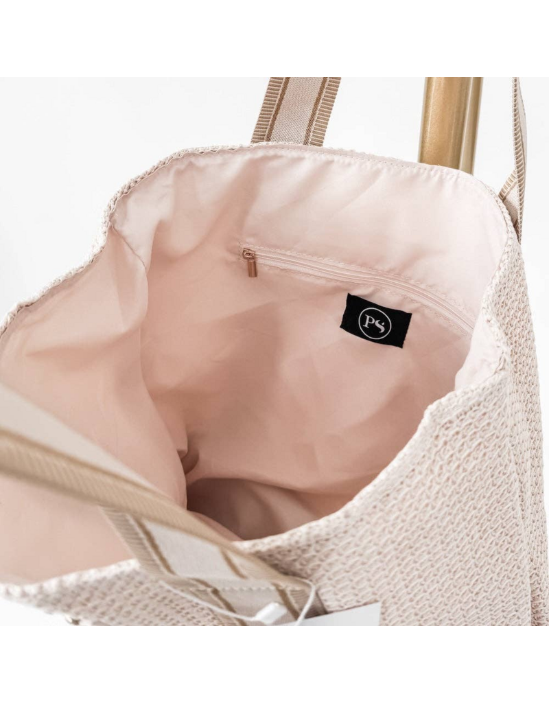 PRETTY SIMPLE Ruby Raffia Tote Bag in Tan