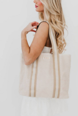 PRETTY SIMPLE Ruby Raffia Tote Bag in Cream