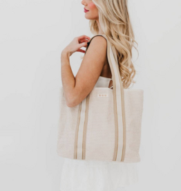 PRETTY SIMPLE Ruby Raffia Tote Bag in Cream