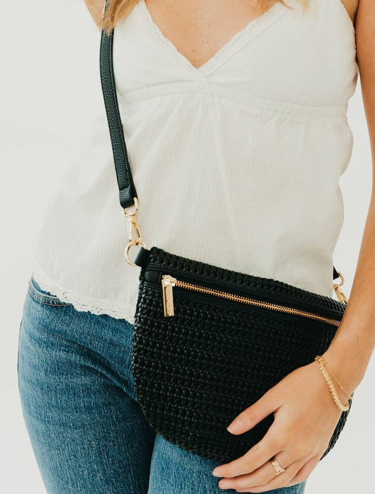 PRETTY SIMPLE Hollow Westlyn Bum Bag in Black