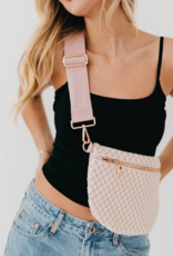 PRETTY SIMPLE Woven Westlyn Bum Bag in Checkered Blush