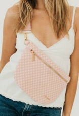 PRETTY SIMPLE Woven Westlyn Bum Bag in Checkered Blush