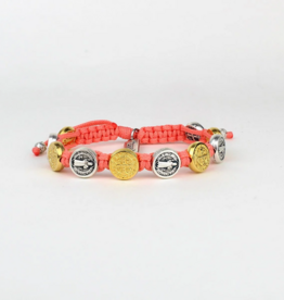 MY SAINT MY HERO Benedictine Blessing Bracelet in Peach/Two-Tone