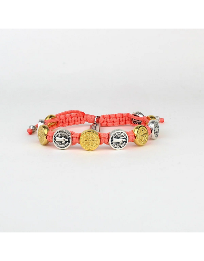 MY SAINT MY HERO Benedictine Blessing Bracelet in Peach/Two-Tone