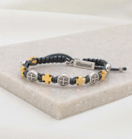 MY SAINT MY HERO Blessing in Faith Bracelet in Slate/Two Tone