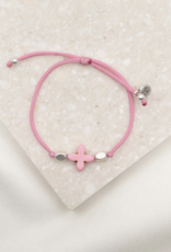 MY SAINT MY HERO Simply Faith Bracelet in Pink/Silver