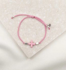 MY SAINT MY HERO Simply Faith Bracelet in Pink/Silver
