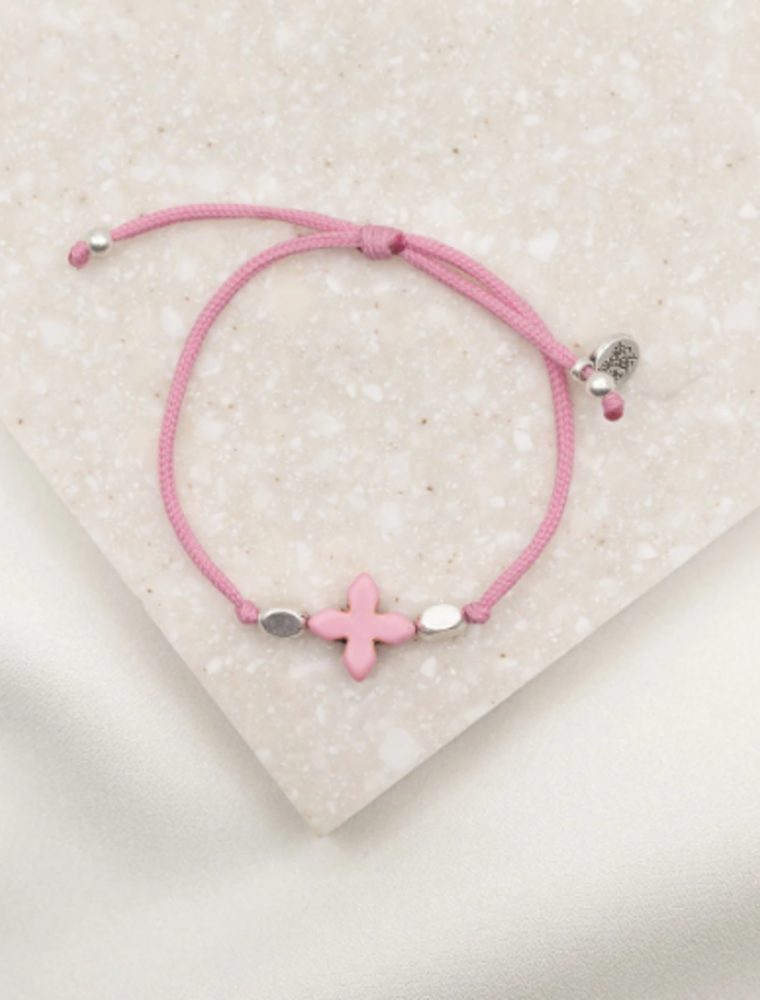 MY SAINT MY HERO Simply Faith Bracelet in Pink/Silver