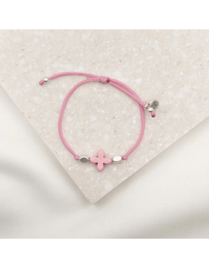 MY SAINT MY HERO Simply Faith Bracelet in Pink/Silver