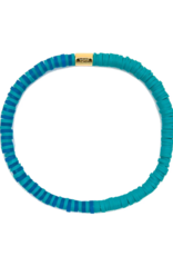 PURA VIDA Seascape Vinyl Disc Stretch Bracelet in Lagoon