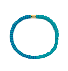 PURA VIDA Seascape Vinyl Disc Stretch Bracelet in Lagoon