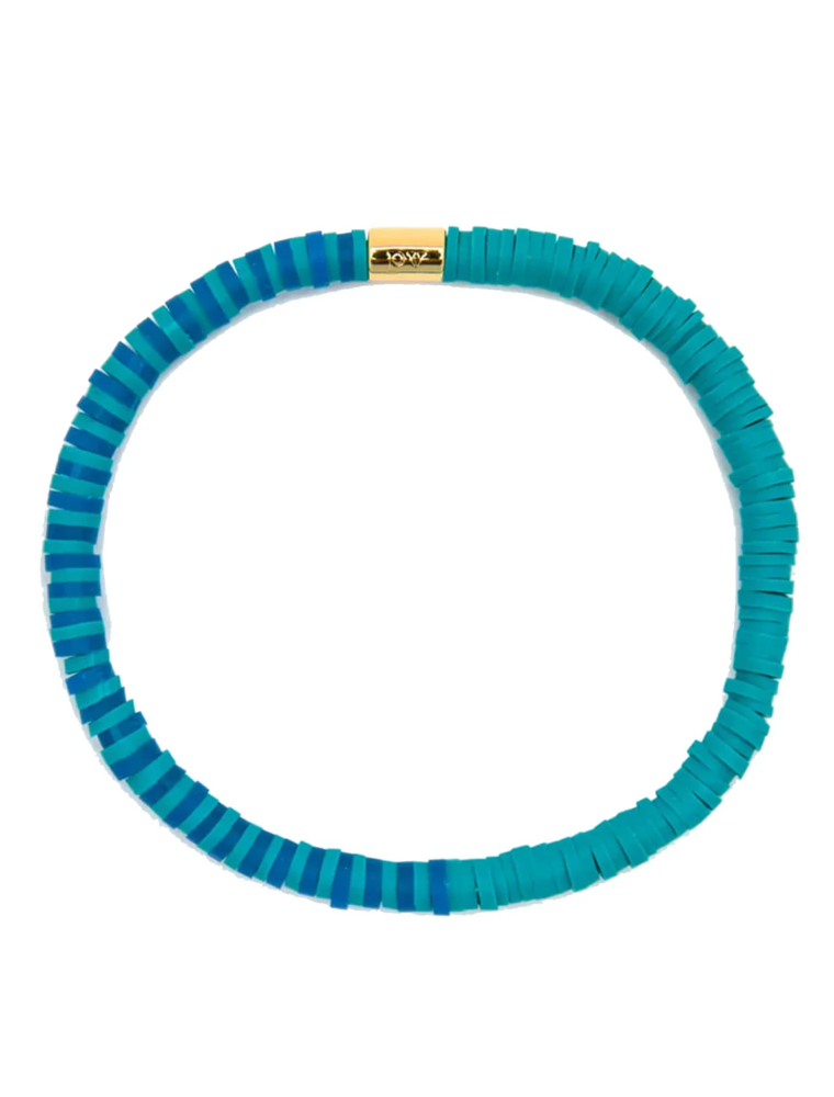 PURA VIDA Seascape Vinyl Disc Stretch Bracelet in Lagoon
