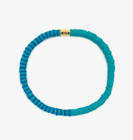 PURA VIDA Seascape Vinyl Disc Stretch Bracelet in Pacifica