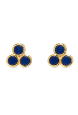 PURA VIDA Surfrider Three Stone Stud Earrings in Gold