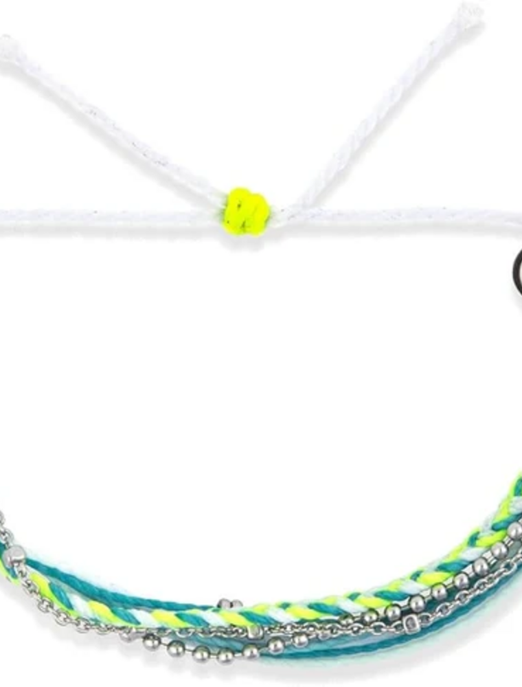 PURA VIDA Laguna String & Chain Bracelet in Neon Sky