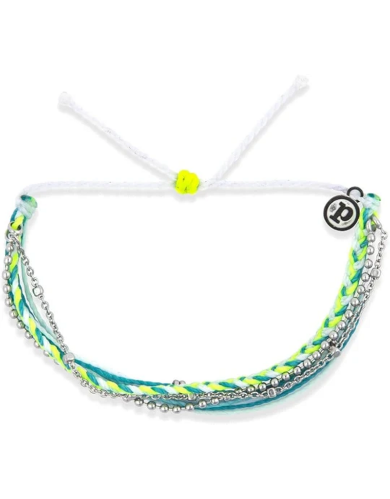 PURA VIDA Laguna String & Chain Bracelet in Neon Sky