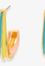 PURA VIDA Twisted Enamel Stripe Earrings in Gold