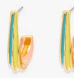 PURA VIDA Twisted Enamel Stripe Earrings in Gold