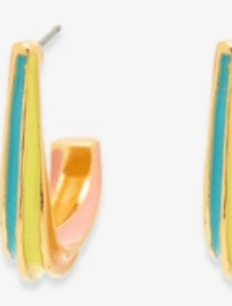 PURA VIDA Twisted Enamel Stripe Earrings in Gold
