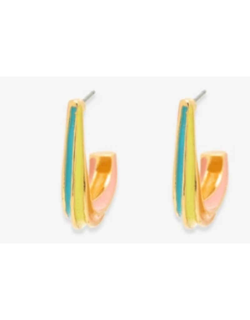 PURA VIDA Twisted Enamel Stripe Earrings in Gold