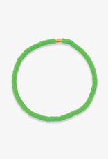 PURA VIDA Cabrillo Vinyl Disc Stretch Bracelet in Bright Green