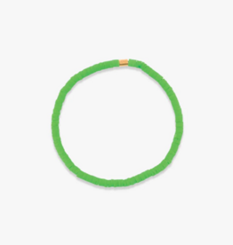 PURA VIDA Cabrillo Vinyl Disc Stretch Bracelet in Bright Green