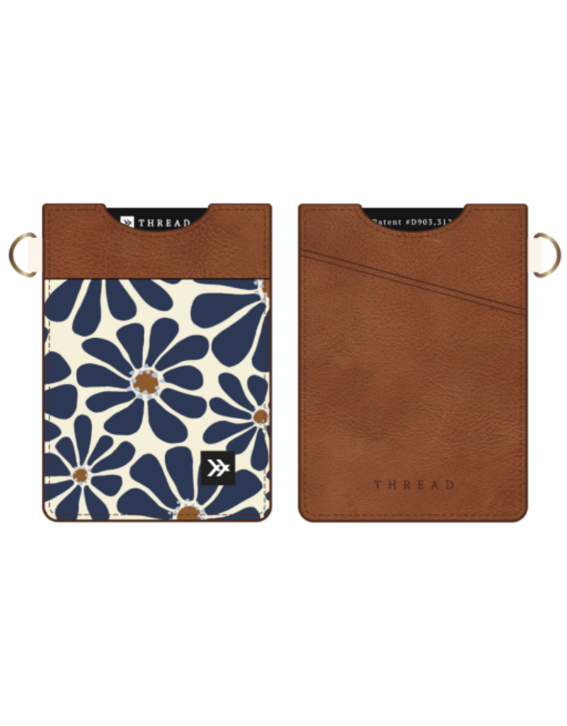THREAD WALLETS V-SU24-08 VERTICAL LEATHER WALLET EMMELINE NAVY