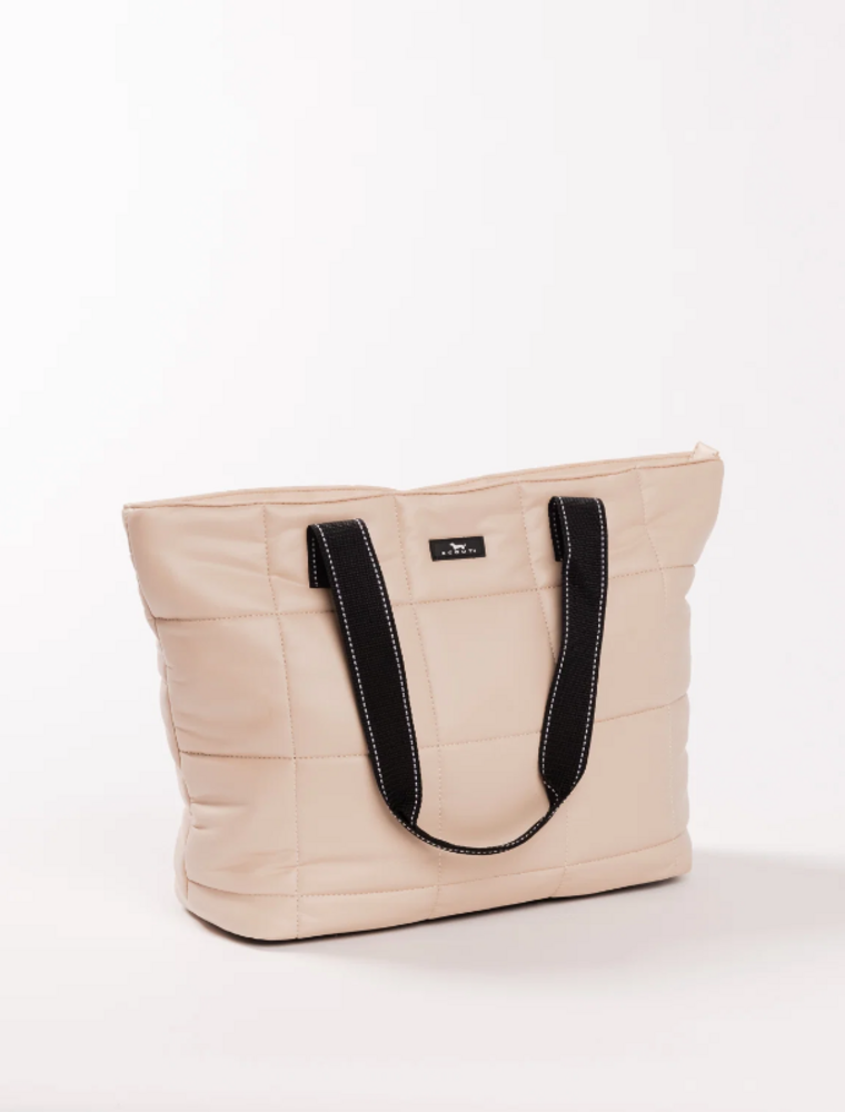 SCOUT Layover Box Quilted Tote Bag in Putty