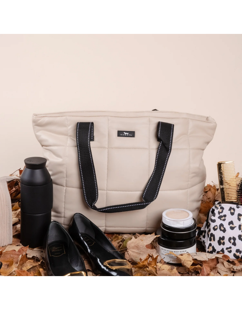 SCOUT Layover Box Quilted Tote Bag in Putty