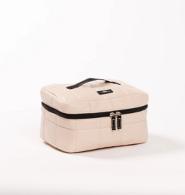 SCOUT All Aboard Box Quilted Train Case in Putty