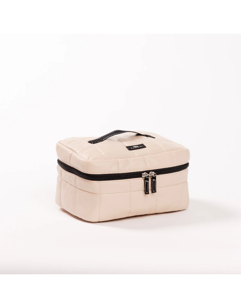 SCOUT All Aboard Box Quilted Train Case in Putty