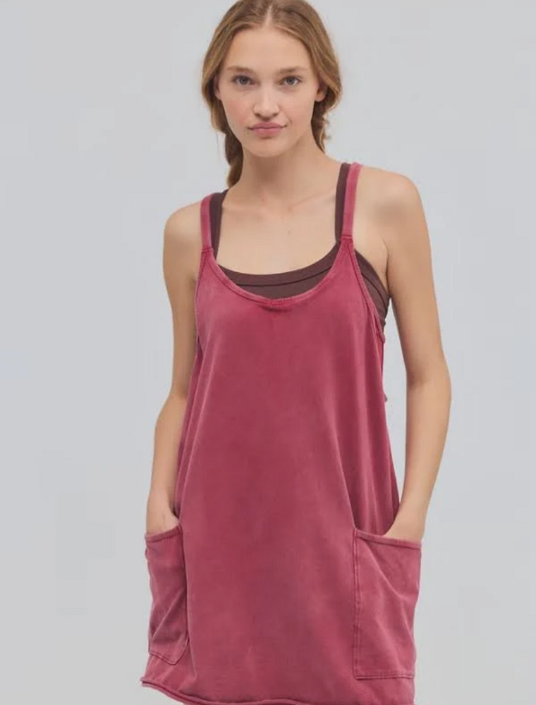 FREE PEOPLE MOVEMENT Hot Shot Mini Dress in Brick