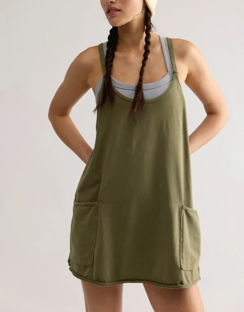 FREE PEOPLE MOVEMENT Hot Shot Mini Dress in Terrain
