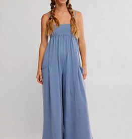 FREE PEOPLE MOVEMENT Hot Shot Strappy Onesie in Blue Ash