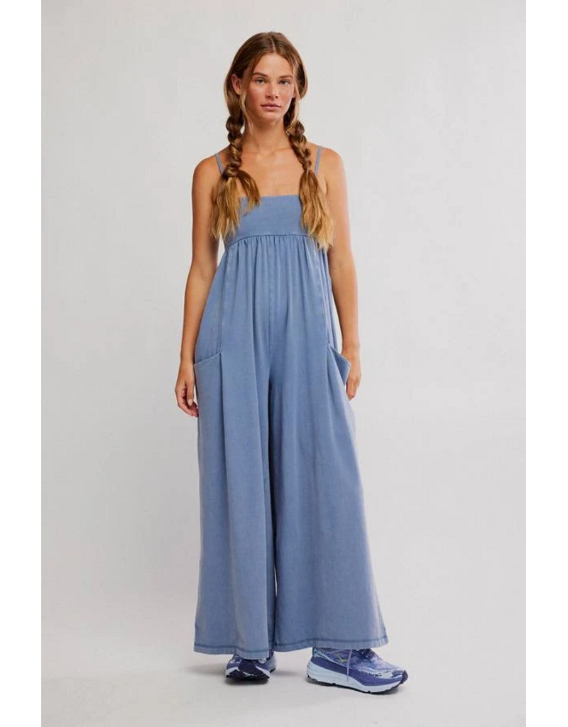 FREE PEOPLE MOVEMENT Hot Shot Strappy Onesie in Blue Ash