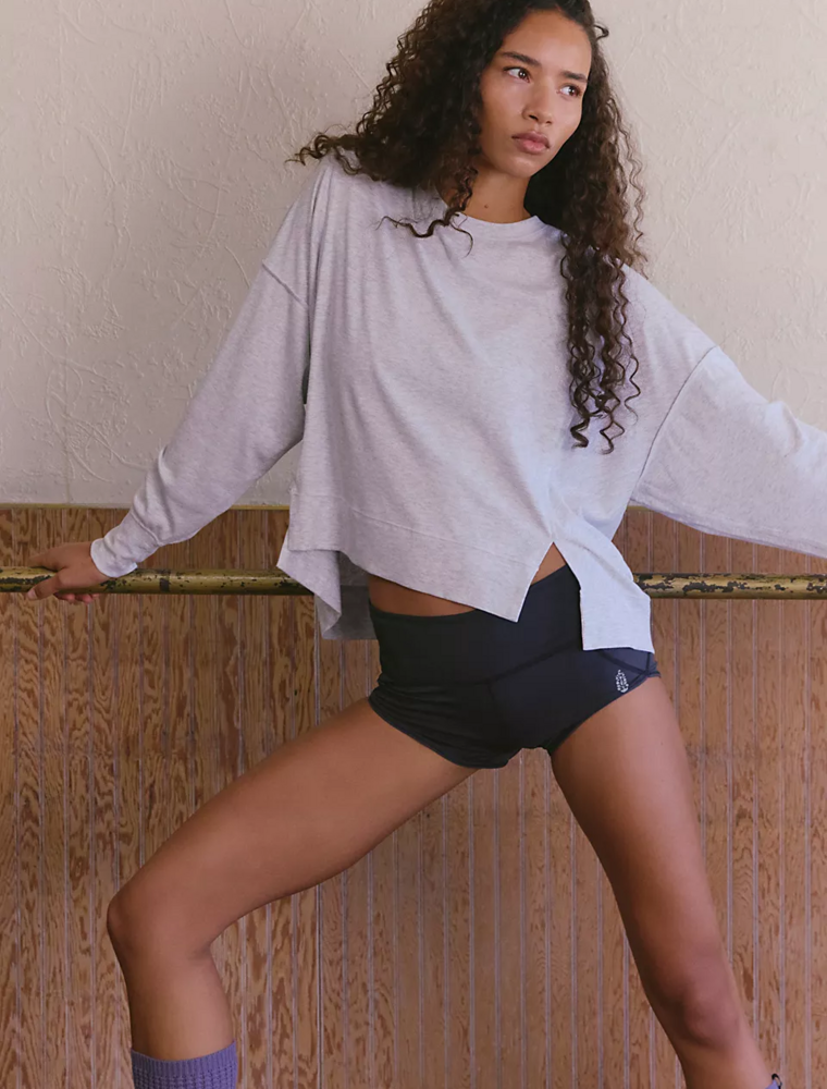 FREE PEOPLE MOVEMENT All My Love Long Sleeve in White Heather Grey