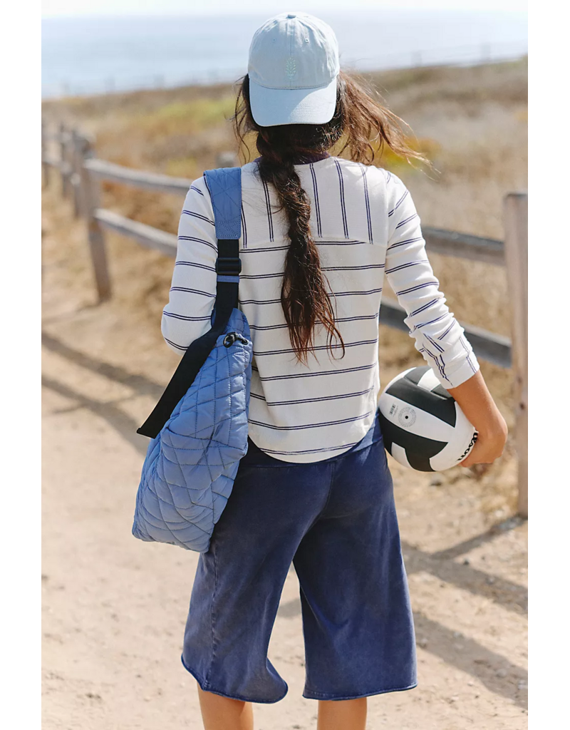 FREE PEOPLE MOVEMENT Cool Down Striped Crew in Ivory Combo