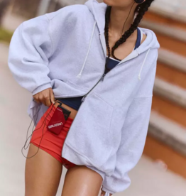 FREE PEOPLE MOVEMENT Final Call Zip Up in White Heather Grey