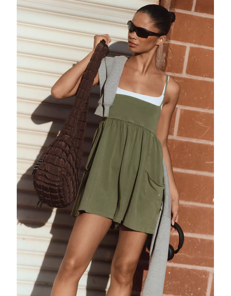 FREE PEOPLE MOVEMENT Hot Shot Strappy Romper in Terrain